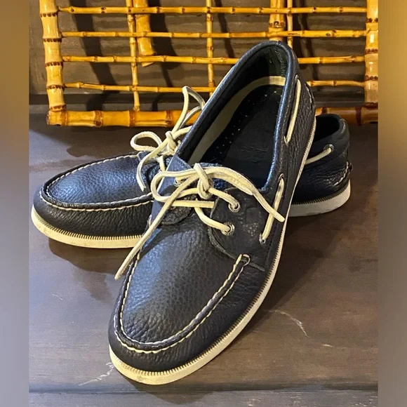 Sperry Original Navy Leather Boat Shoes - Picture 2 of 9